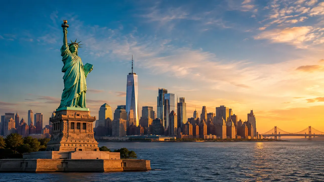 Statue of Liberty and the New York City skyline